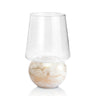 Terroso Geurkaars Wit - Marmerglas - 26 cm - wit en goud - Mooier Thuis