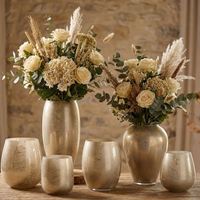 Terroso Vaas Cappuccino - Beige Marmerglas - 20 cm