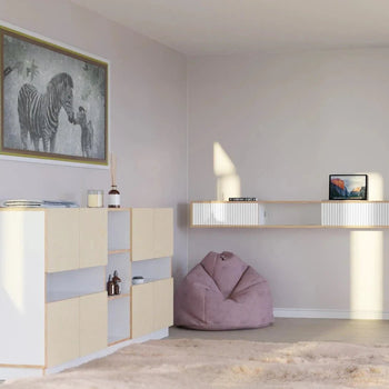 Schwebendes TV-Möbel – 150 cm, weißes HPL