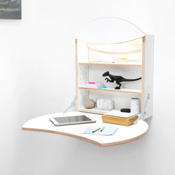 Opklapbaar wandbureau RING Wit