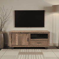 TV-meubel Roots gerecycled hout 1 deur 1 lade 110 cm