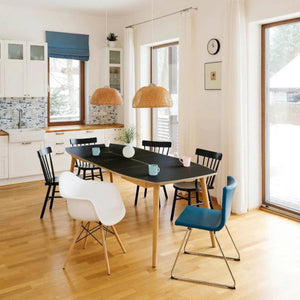Uitschuifbare eettafel 120 x 120/220 cm - zwart HPL