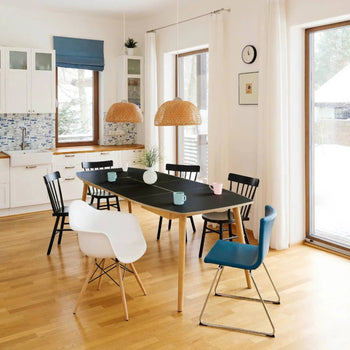 Uitschuifbare eettafel 90 x 120/180 cm - Zwart HPL