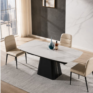 RICK Uitschuifbare Eettafel Wit Marmer 160-240x90 cm