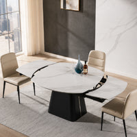 RICK Uitschuifbare Eettafel Wit Marmer 160-240x90 cm