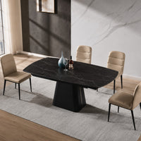 RICK Uitschuifbare Eettafel Zwart Marmer 160-240x90 cm