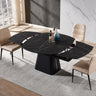 RICK Uitschuifbare Eettafel Zwart Marmer 160-240x90 cm uitschuiftafel - ovaal - Mooier Thuis
