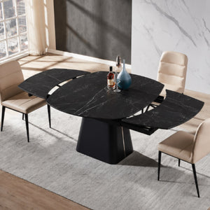 RICK Uitschuifbare Eettafel Zwart Marmer 160-240x90 cm