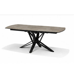 VEGAS Uitschuifbare Eettafel Taupe Glas-keramiek 160-240x90 cm