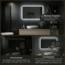 Badkamerspiegel Sorento 80×60 cm met zwarte lijst met dimbare LED en anticondens