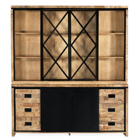 Vitrinekast Novelle mangohout 200 cm