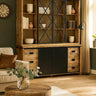 Vitrinekast Novelle mangohout 200 cm - naturel en bruin - Mooier Thuis