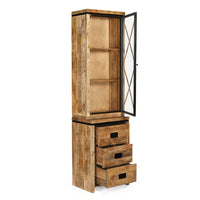 Vitrinekast Novelle mangohout smal 60 cm