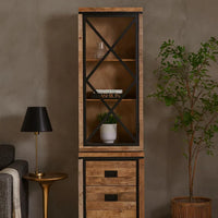 Vitrinekast Novelle mangohout smal 60 cm