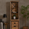 Vitrinekast Novelle mangohout smal 60 cm - naturel en bruin - Mooier Thuis