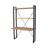Wandbureau met boekenrek Britt mangohout staal 60x130 cm open rek - naturel en bruin - Mooier Thuis