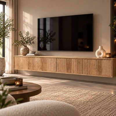 Zwevend tv-meubel Madison naturel | 240 cm