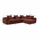 Afmetingen Multifurn Hoekbank June - Burgundy Rechts