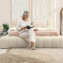 Platformbed Adore Ruby Bouclé Beige – 160x200 cm – Incl. Matras - afbeelding 6