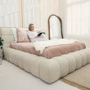 Platformbed Adore Ruby Bouclé Beige – 180x200 cm – Incl. Matras - afbeelding 8