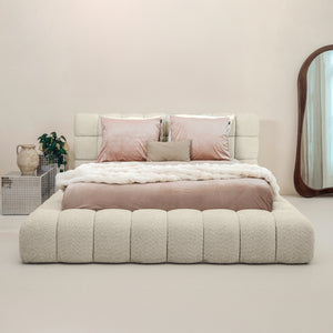 Platformbed Adore Ruby Bouclé Beige – 180x200 cm – Zonder Matras