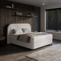 Opbergboxspring Essence Gebroken Wit – 140x200 cm in bouclé - Mooier Thuis