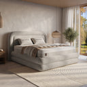 Opbergbed Halo Zand – 160x200 cm in bouclé - Mooier Thuis