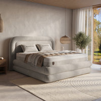 Opbergbed Halo Zand – 160x200 cm in bouclé - Mooier Thuis