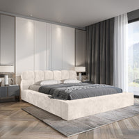 Platformbed Adore Houston Beige – 180x200 cm – Incl. Matras in stof - Mooier Thuis