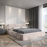 Platformbed Adore Houston Grijs – 140x200 cm – Incl. Matras in stof - Mooier Thuis