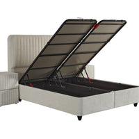 Opbergboxspring Bridabedd Beige – 180x200 cm - afbeelding 2