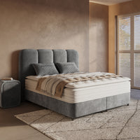 Opbergboxspring Pearl Antraciet – 160x200 cm in bouclé - Mooier Thuis
