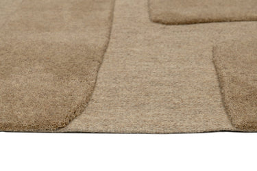 Vloerkleed Trenton 550 bruin laagpolig – detailfoto van pool en structuur