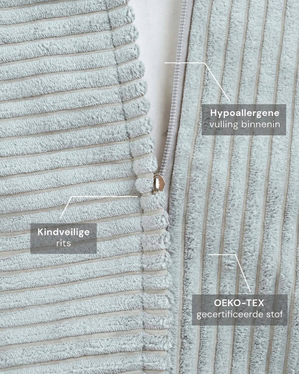 Ribstof van dichtbij — Wigiwama Zitzakstoel Mint green