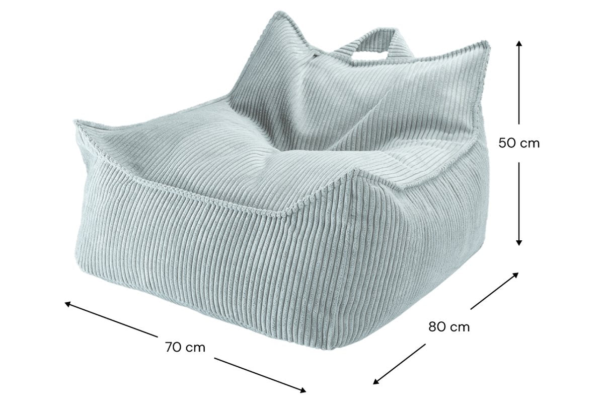 Afmetingen Wigiwama Cord-Sitzsack Pfefferminzgrün: 70 cm breed, 80 cm diep, 50 cm hoog