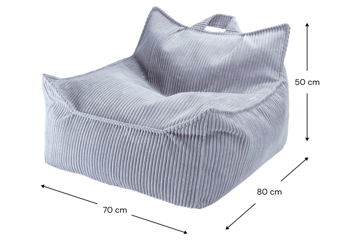 Afmetingen Wigiwama Cord-Sitzsack Blaubeerblau: 70 cm breed, 80 cm diep, 50 cm hoog
