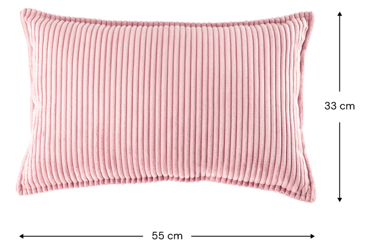 Afmetingen Wigiwama Rechthoekig kussen Pink Mousse: 55 cm breed, 33 cm hoog