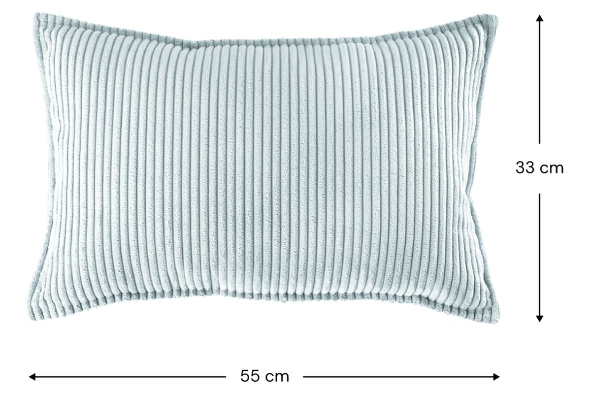 Afmetingen Wigiwama Rechteckiges Rippenkissen Pfefferminzgrün: 55 cm breed, 33 cm hoog