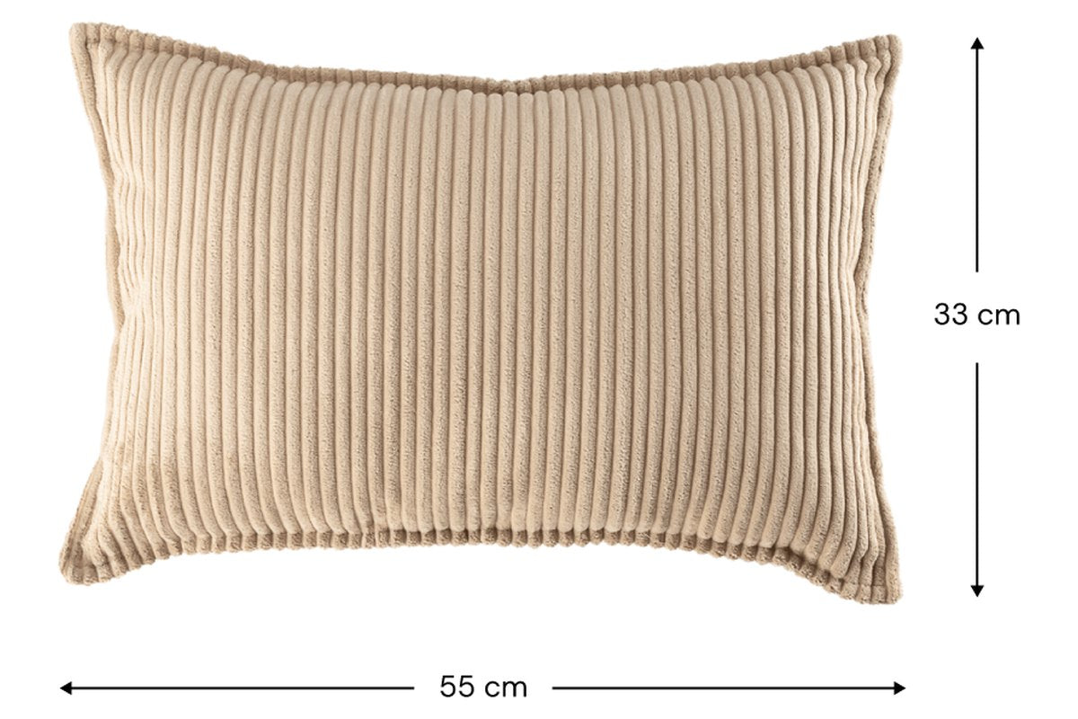 Afmetingen Wigiwama Rectangular corduroy cushion Brown Sugar: 55 cm breed, 33 cm hoog