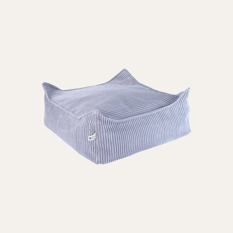 Wigiwama Quadratischer gerippter Pouf in Blaubeerblau