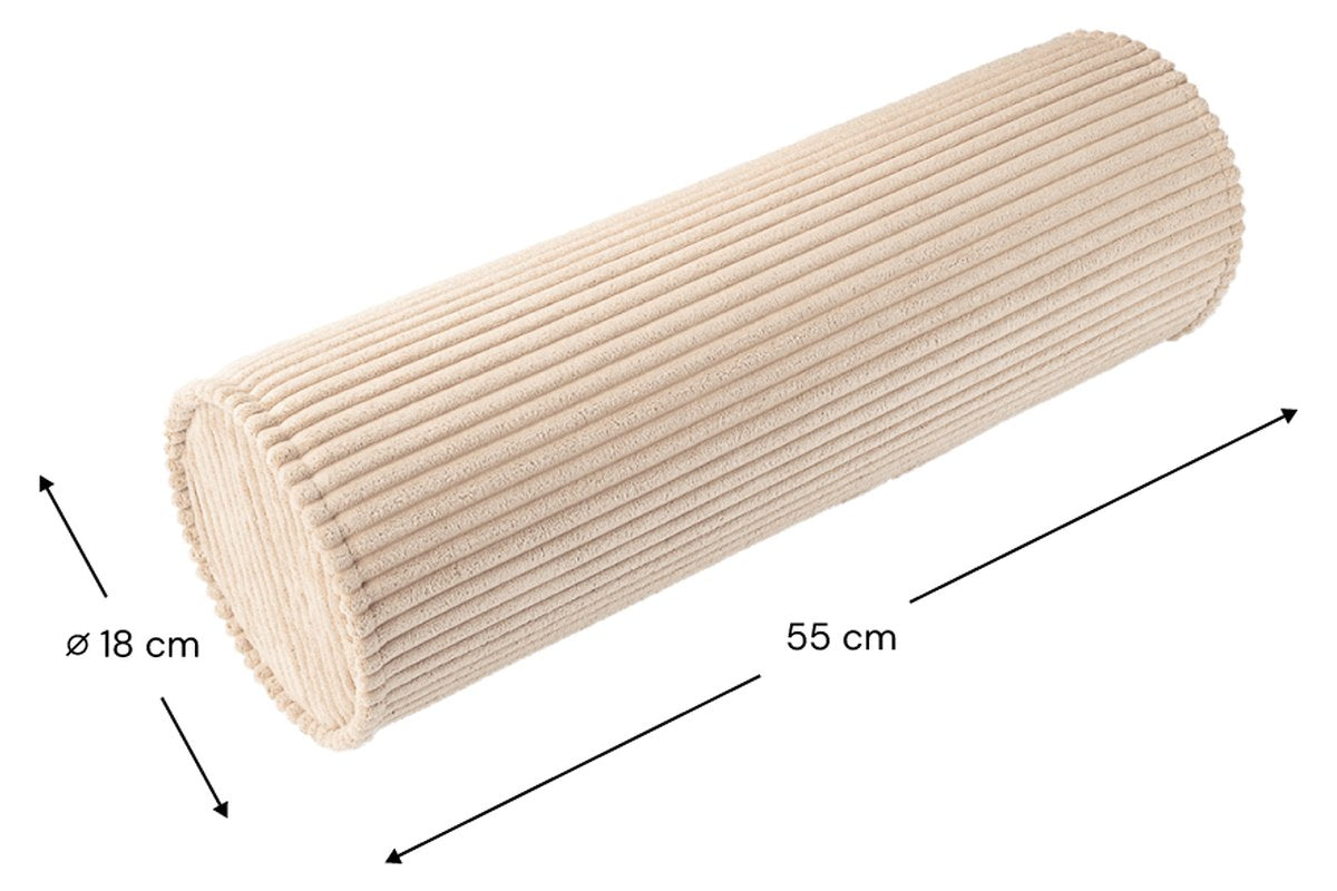 Afmetingen Wigiwama Rolkussen Brown Sugar: 55 cm lang, Ø 18 cm
