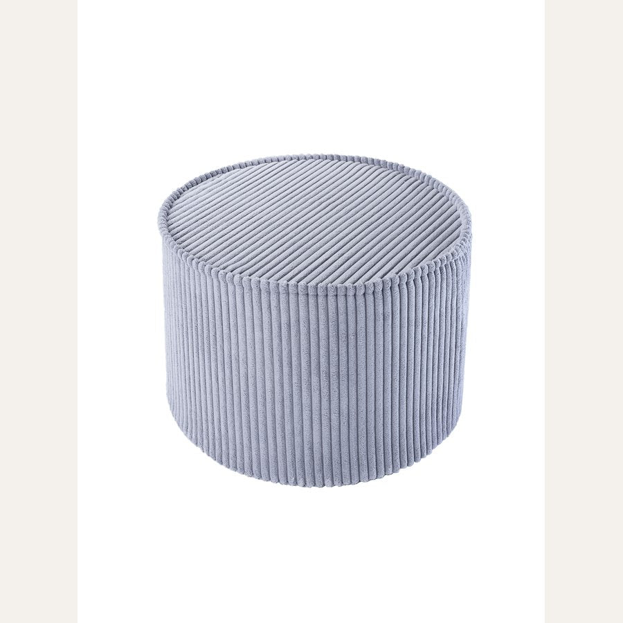 Wigiwama Runder gerippter Pouf in Blaubeerblau