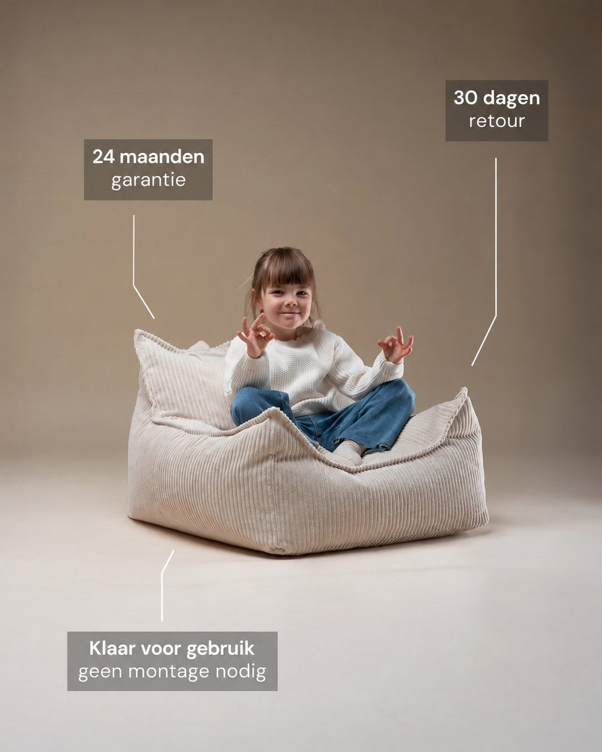 De Wigiwama zitzakstoel Marshmallow