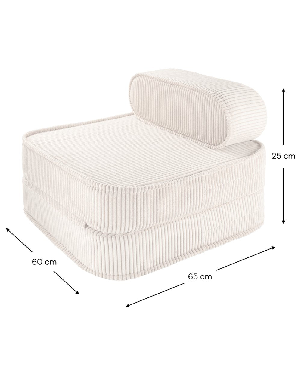 Afmetingen Wigiwama Uitklapstoel 3-in-1 Marshmallow — ingeklapt