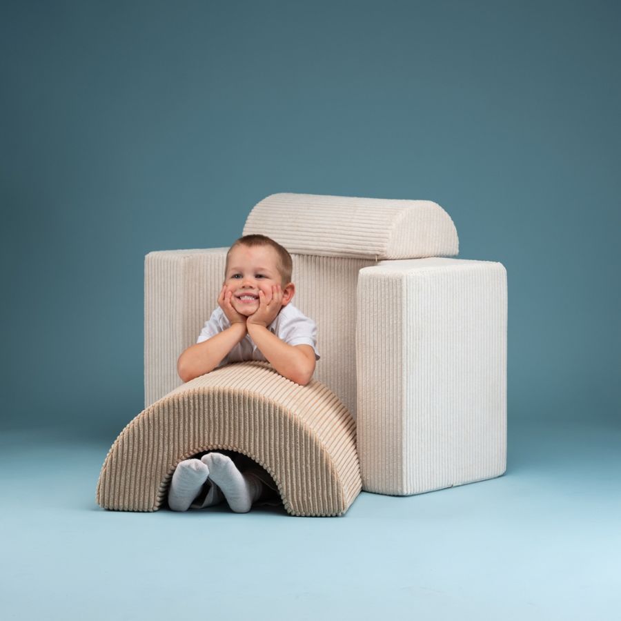 Wigiwama Regenbogen-Spielset aus geripptem Stoff Marshmallow
