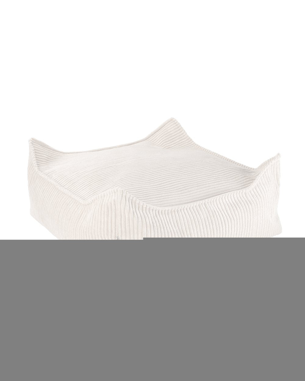 Wigiwama Quadratischer gerippter Pouf Marshmallow in een kinderkamer
