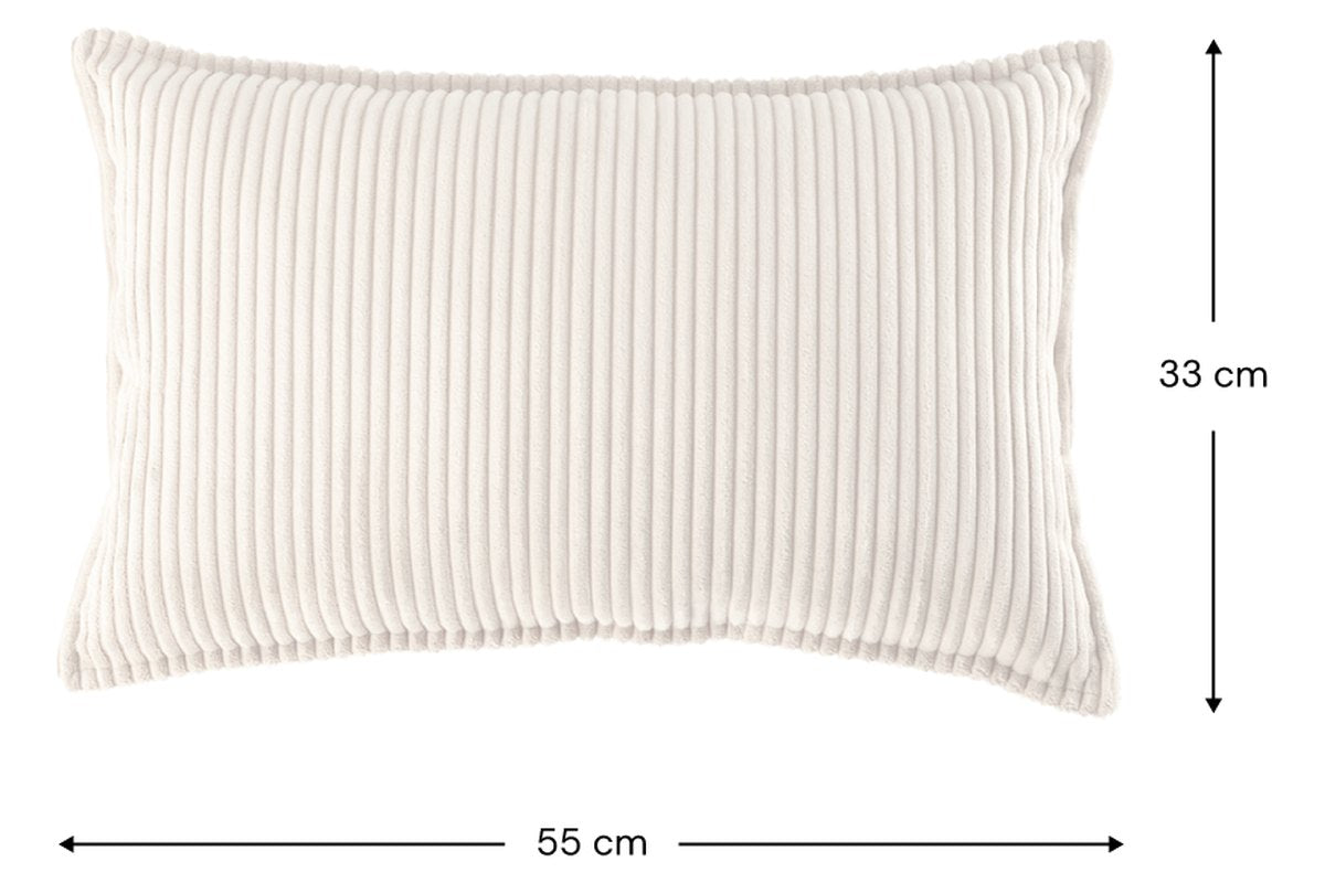 Afmetingen Wigiwama Rechteckiges Rippenkissen Marshmallow: 55 cm breed, 33 cm hoog