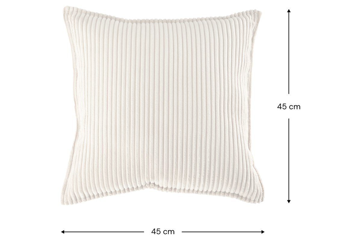 Afmetingen Wigiwama Quadratisches Rippenkissen Marshmallow: 45 cm breed, 45 cm hoog