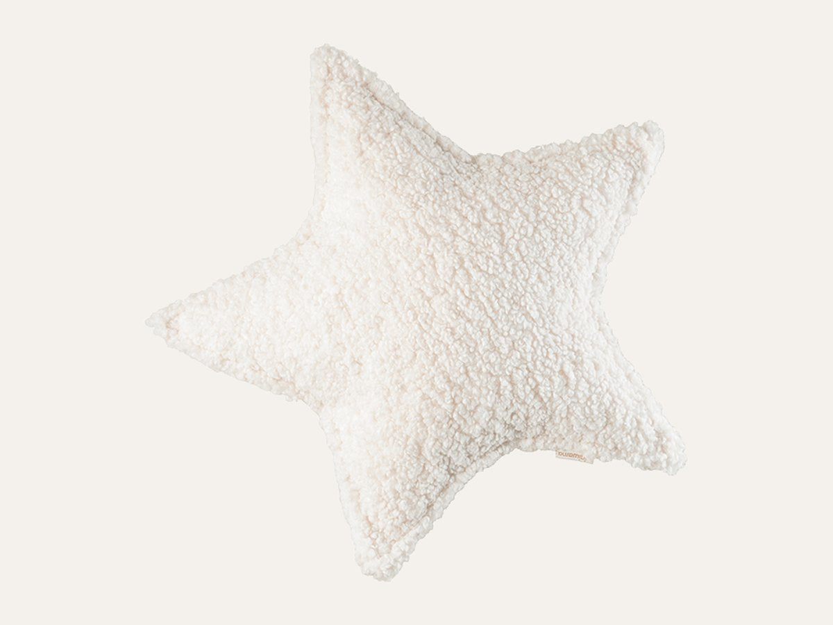 Het Wigiwama sterkussen van teddy-stof Creamy white