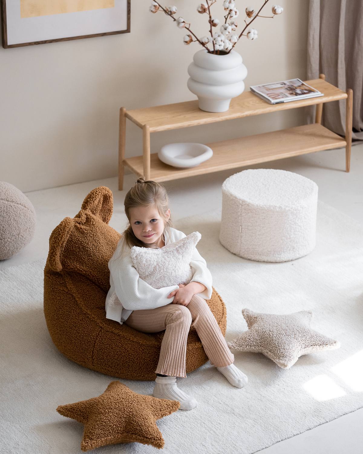 Kenmerken Wigiwama Teddy Star Cushion Creamy white